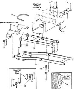 Hitch And Mounting Diagram and Parts List for 374 190100 Cub Cadet Lawn Tractor